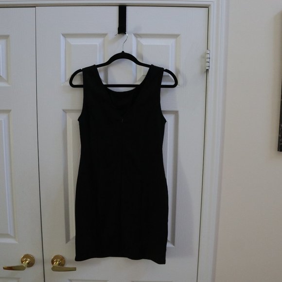 Black Studded Scuba Dress LBD - Picture 3 of 4